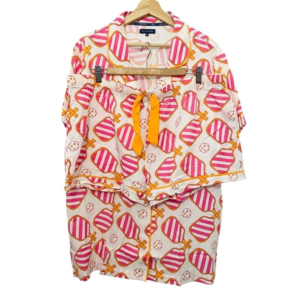 New Katie Kime Pickleball Novelty Print Pajama Short Set NWOT Size 3XL / 2XL - Picture 4 of 16